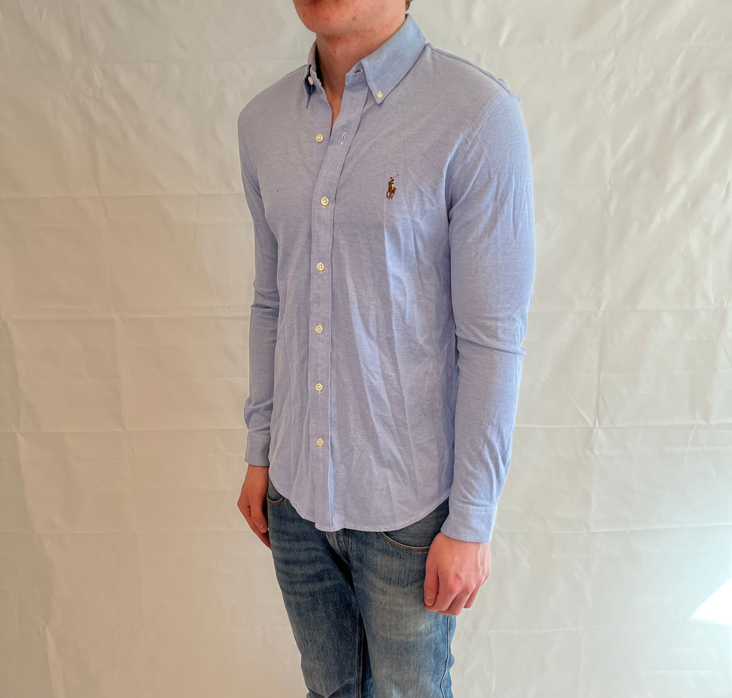 Polo Ralph Lauren Knit Oxford Shirt Light Blue Men's