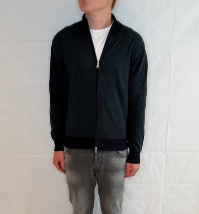 Boggi Milano Cashmere Blend Full Zip Green Men's