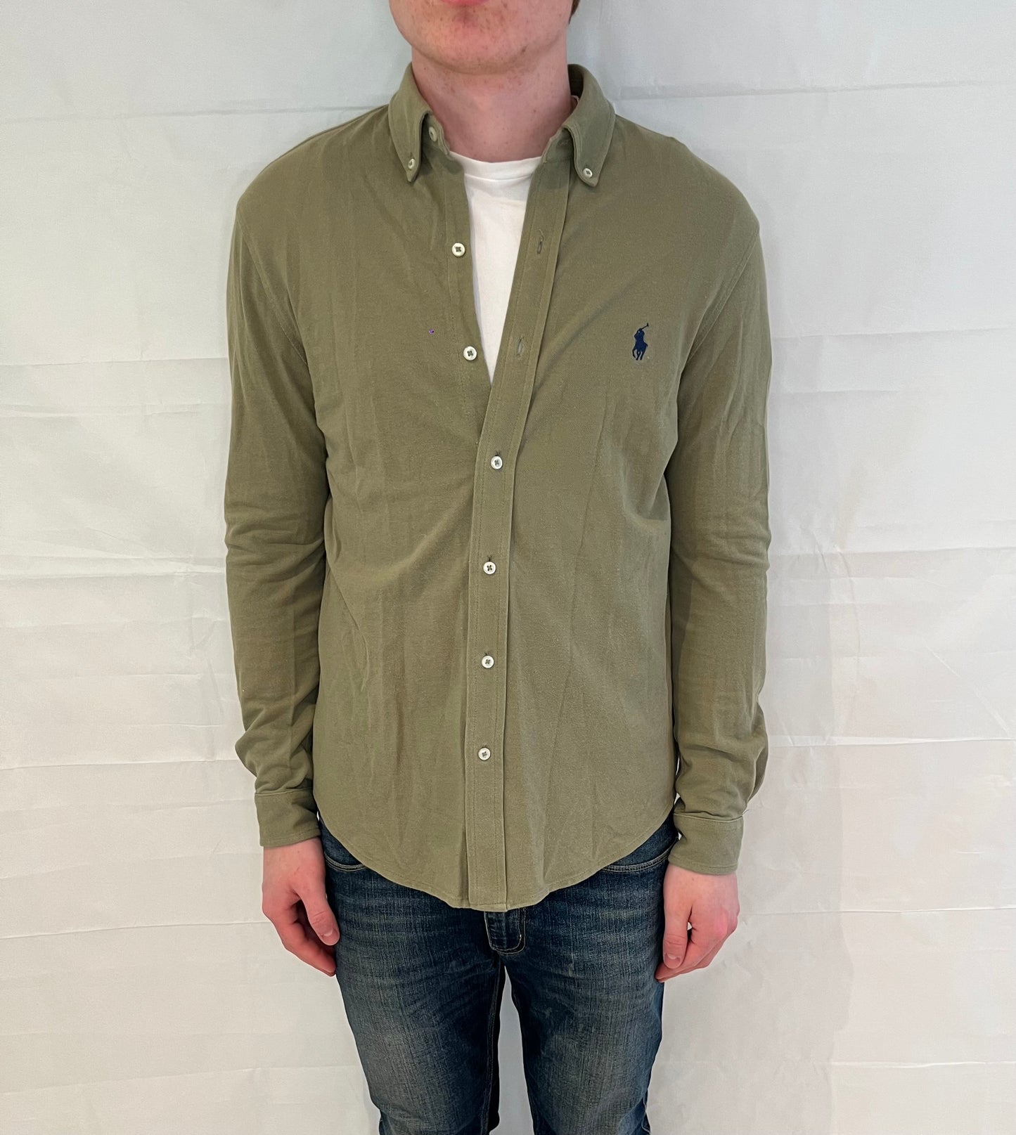 Polo Ralph Lauren Featherweight Mesh Shirt Olive Green Men's