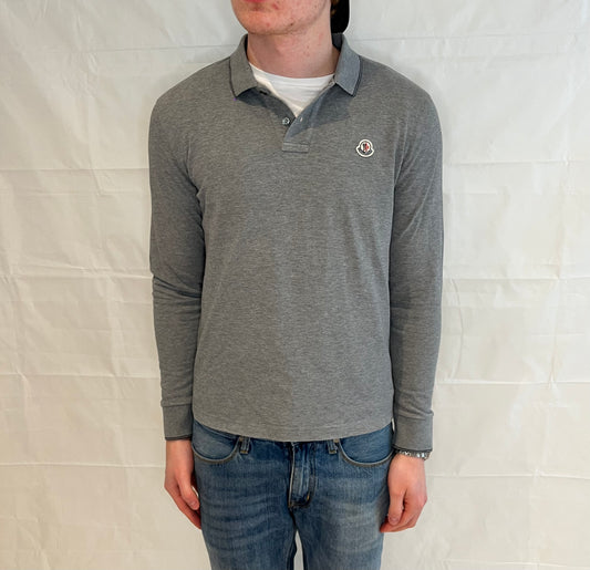 Moncler Polo Long Sleeve Men's Grey