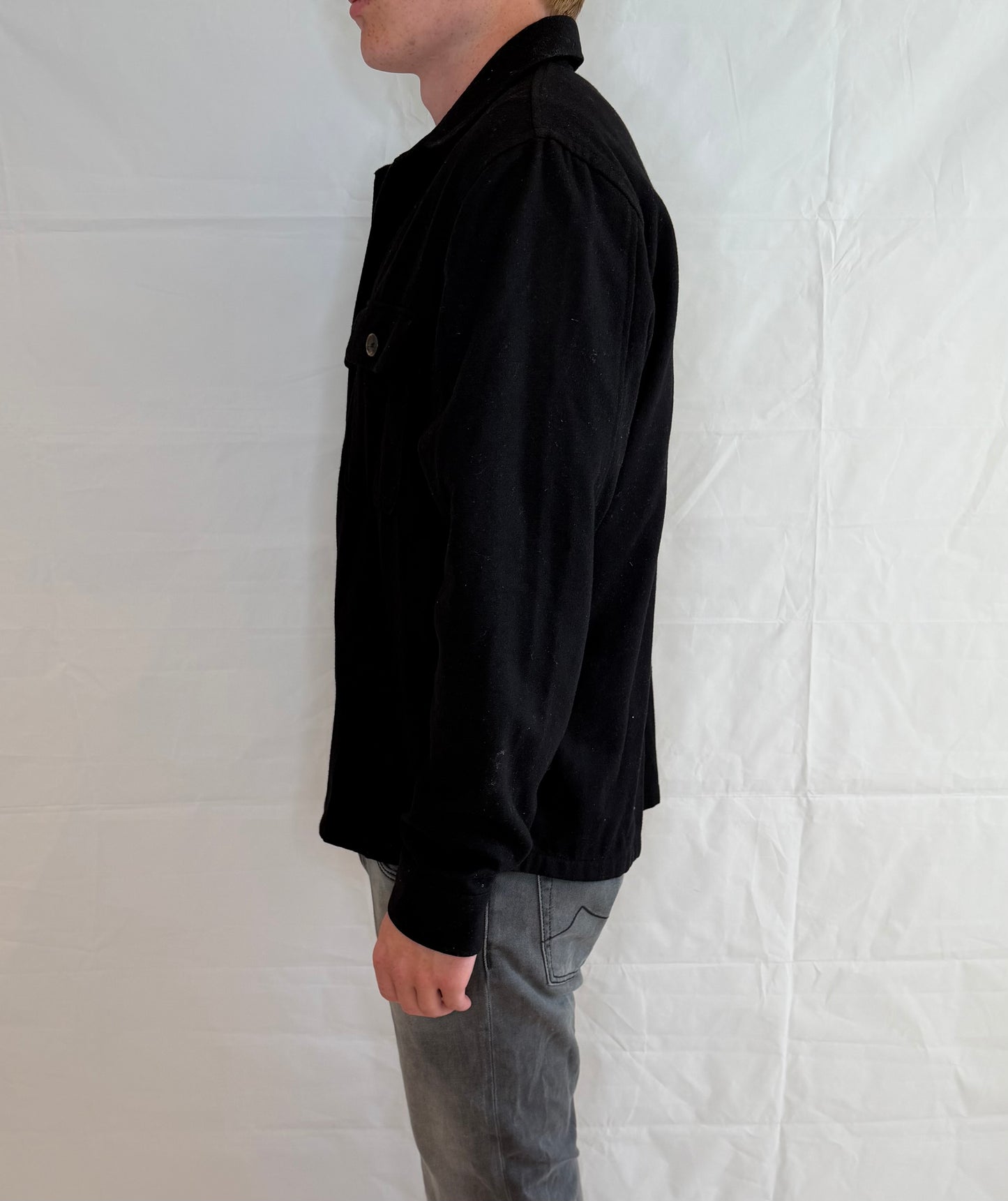 Mango Overshirt Black Men's