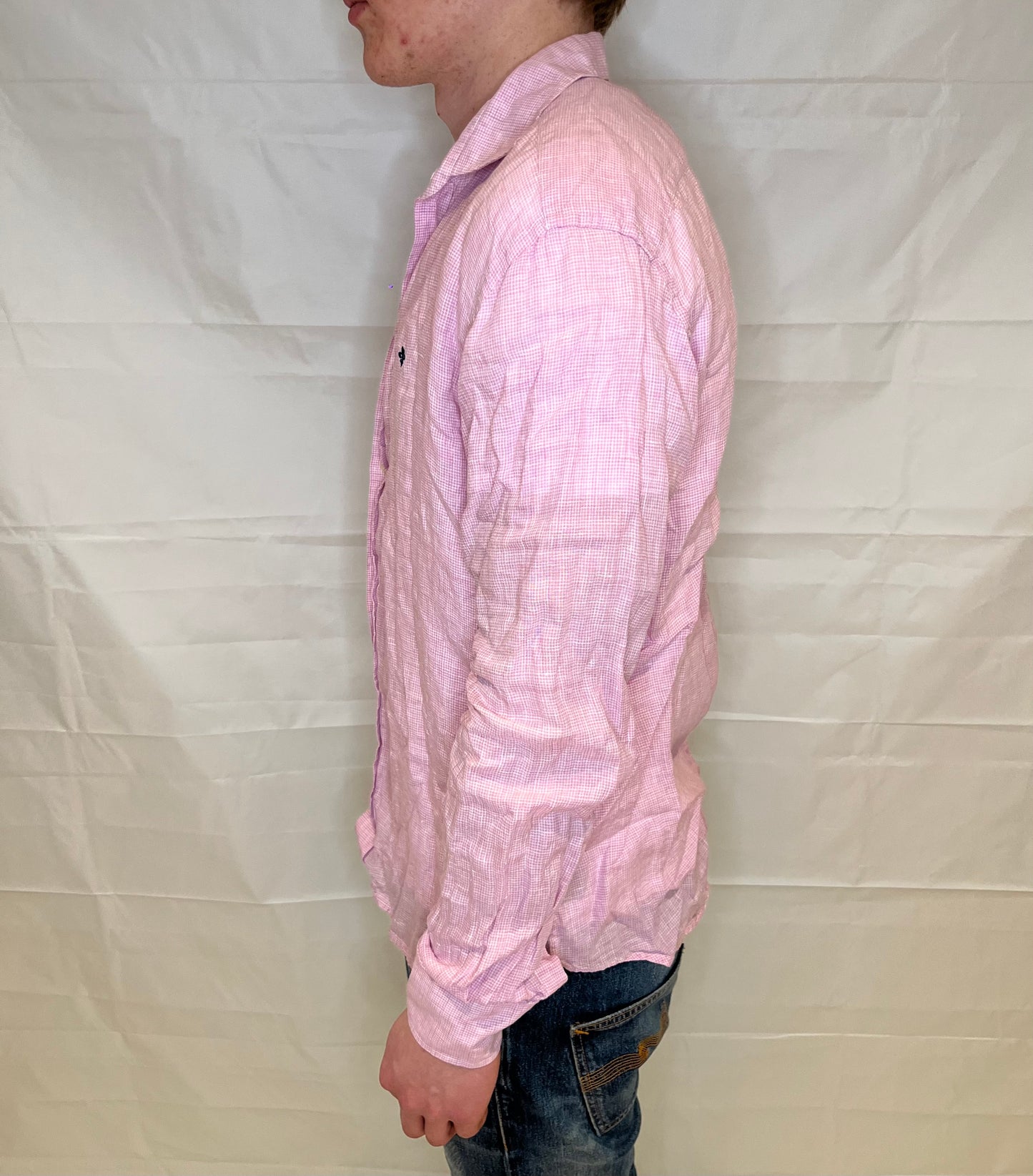 Morris Linen Shirt Pink Men's