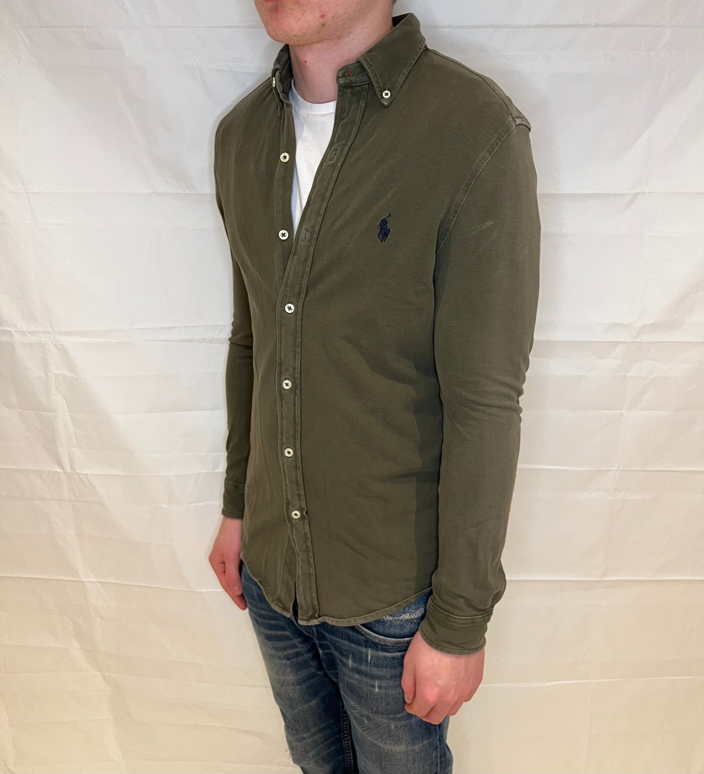 Polo Ralph Lauren Featherweight Mesh Shirt Olive Green Men's