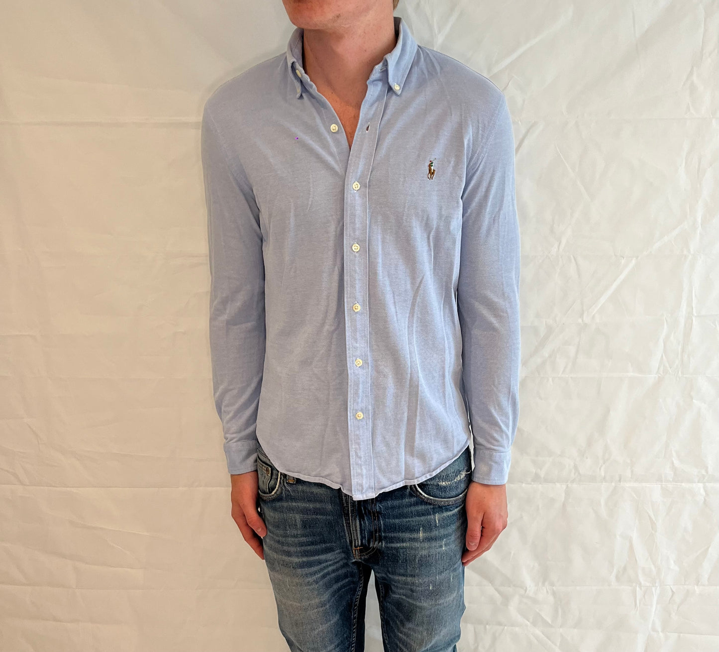 Polo Ralph Lauren Knit Oxford Shirt Light Blue Men's