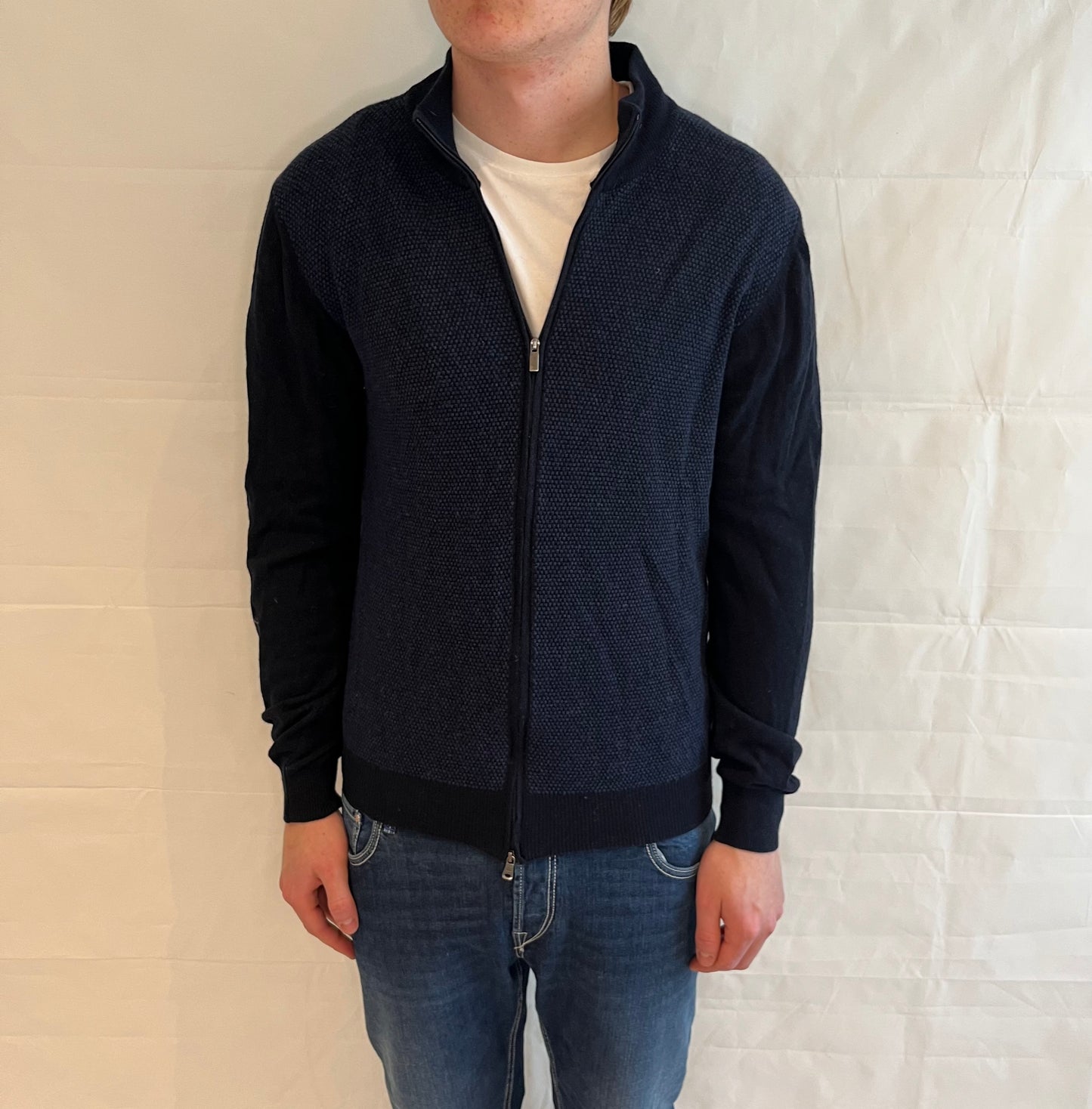 Boggi Milano Cashmere Blend Cardigan Blue Men's