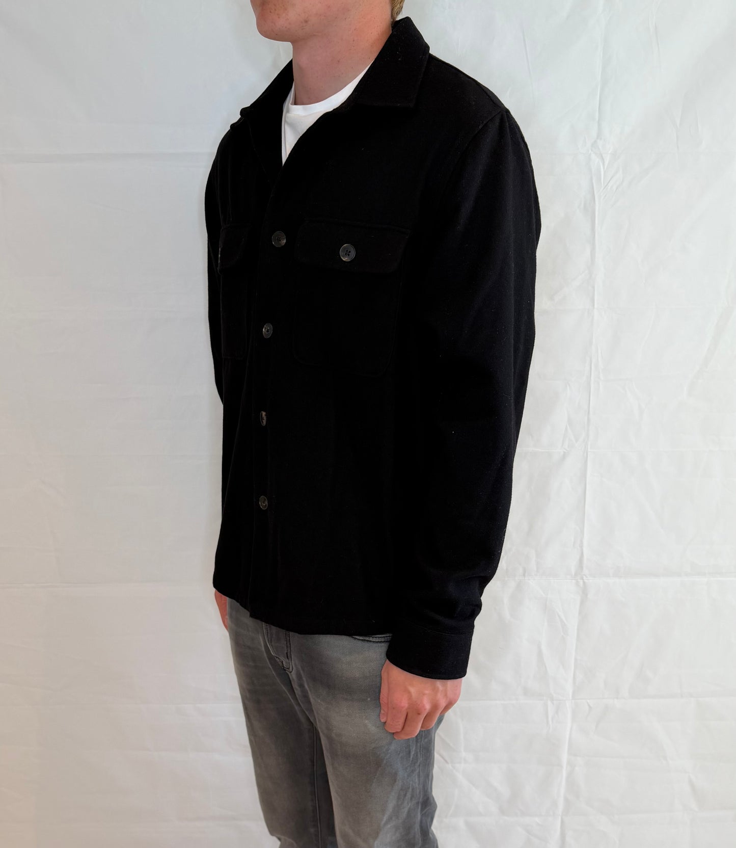 Mango Overshirt Black Men's