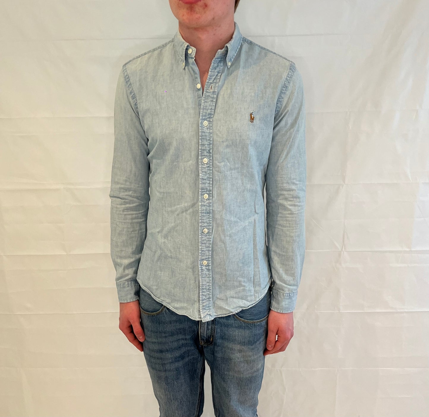 Polo Ralph Lauren Slim Fit Denim Shirt Light Blue Men's