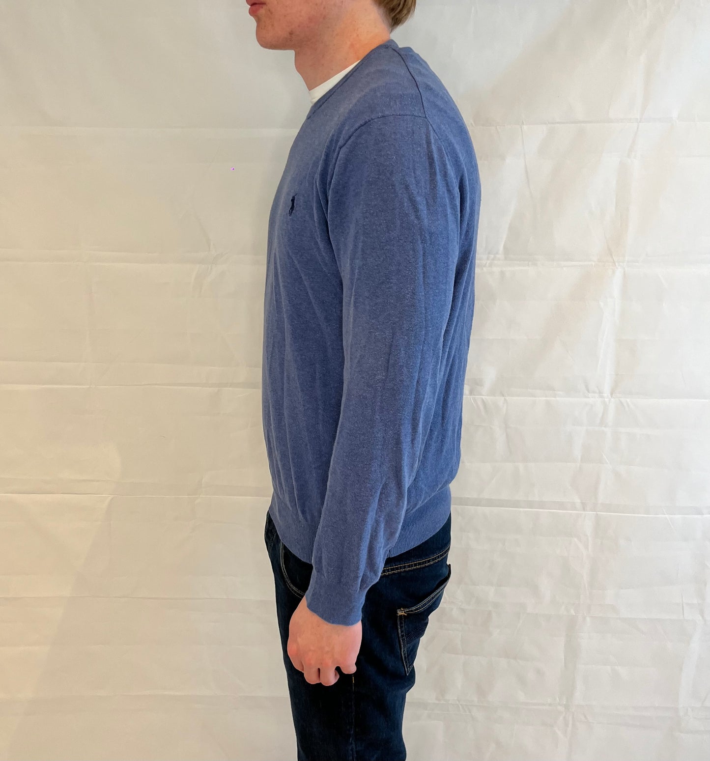 Polo Ralph Lauren Sweater Slim Fit Prima Cotton Blue Men's