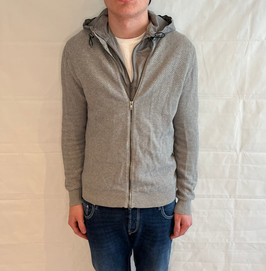 Massimo Dutti Dubble Zip Cardigan Grey Men's