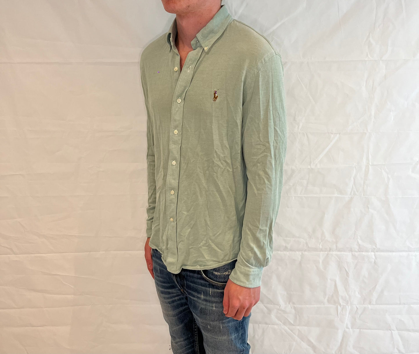 Polo Ralph Lauren Knit Oxford Shirt Light Green Men's