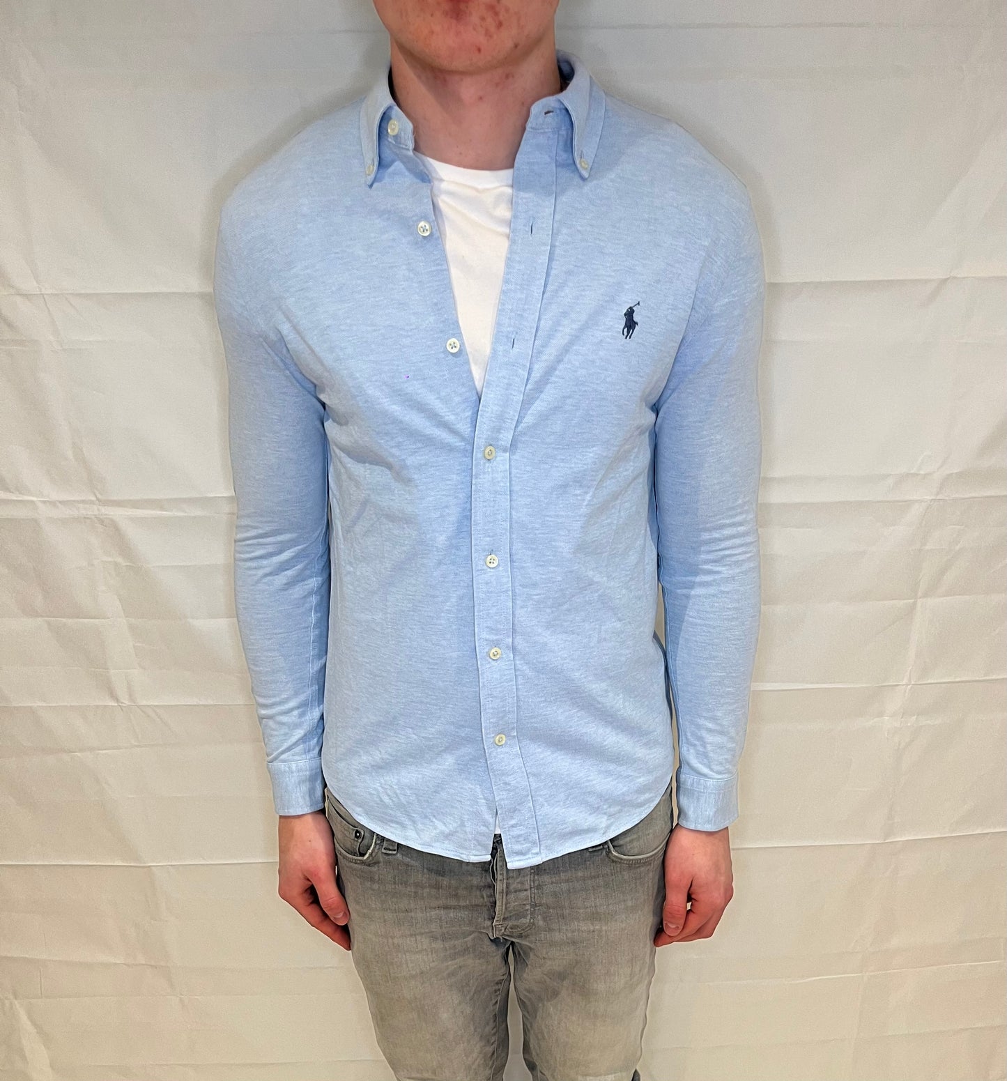 Polo Ralph Lauren Featherweight Mesh Shirt Light Blue Men's
