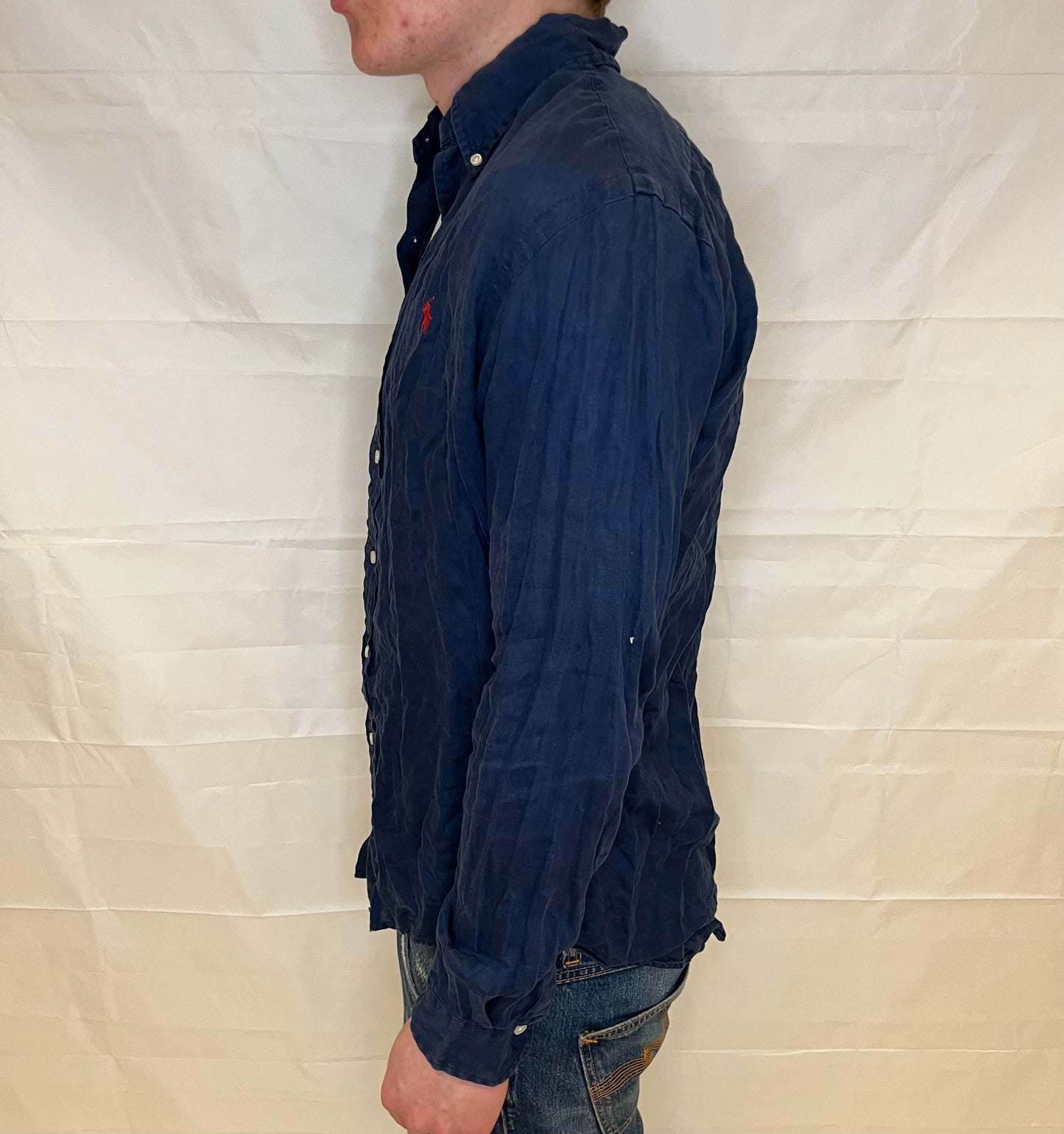 Polo Ralph Lauren Custom Fit Linen Shirt Blue Men's