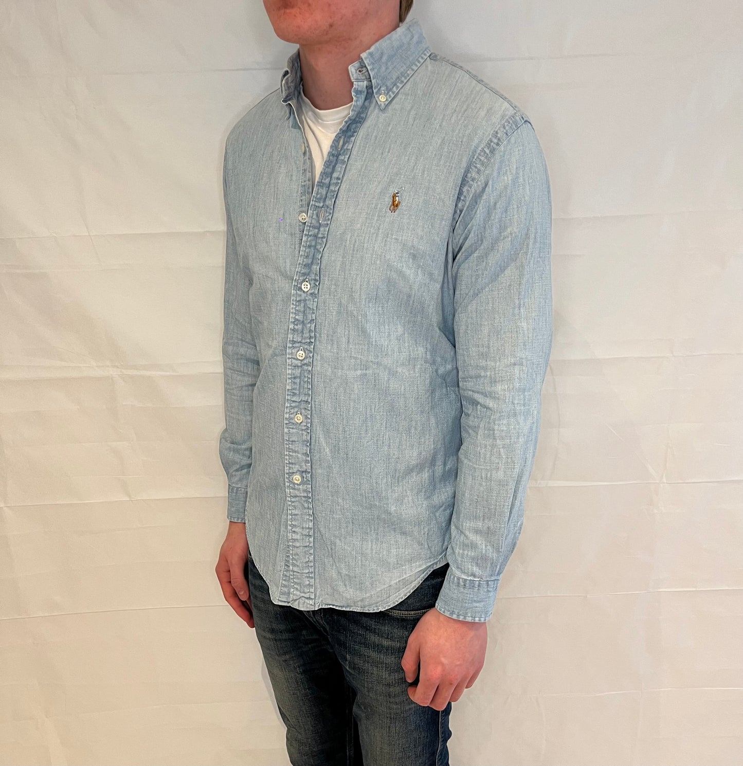Polo Ralph Lauren Classic Fit Denim Shirt Light Blue Men's