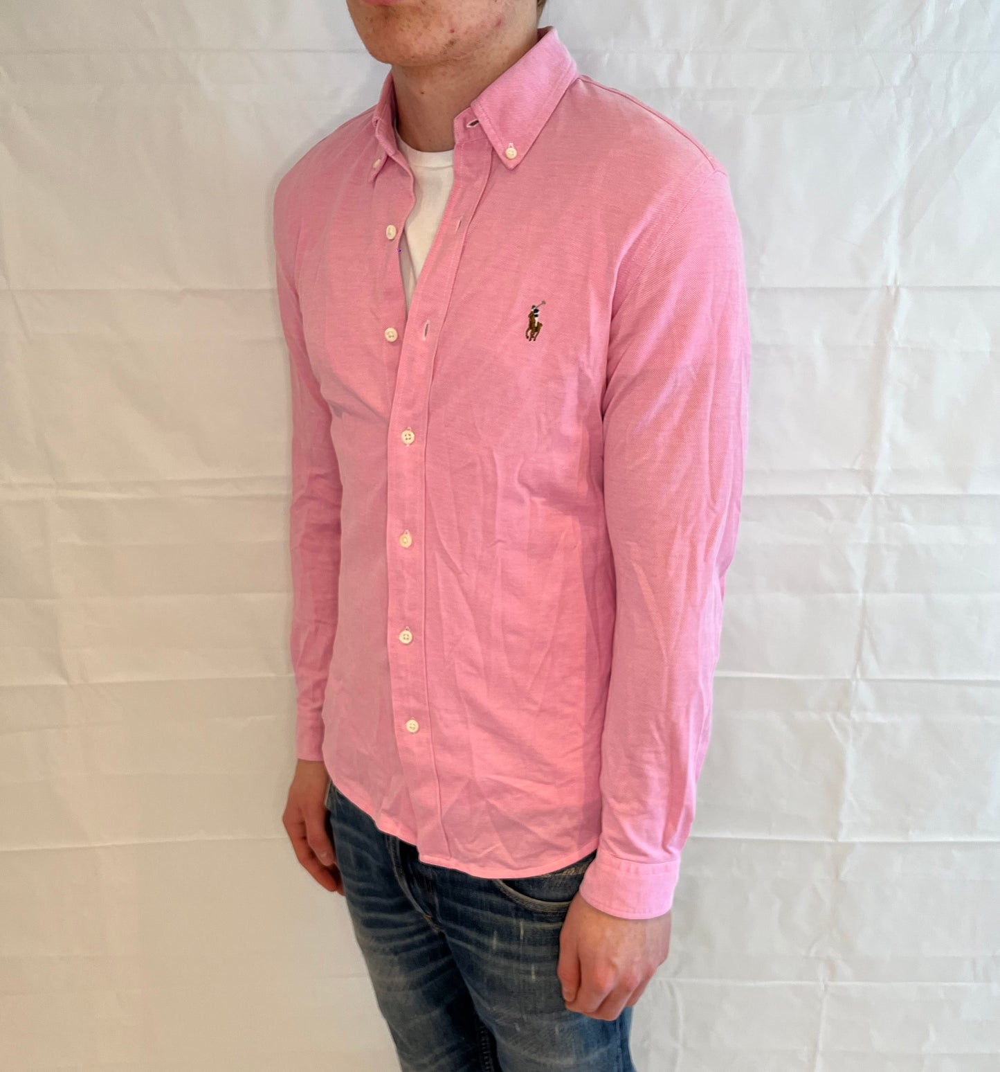 Ralph Lauren Knit Oxford Shirt Pink Men's