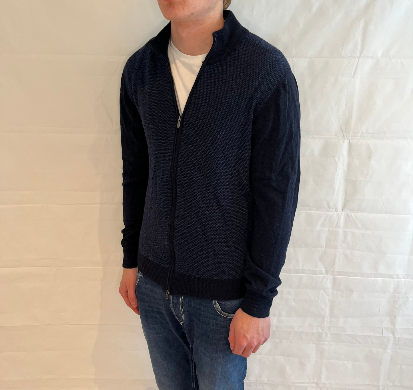 Boggi Milano Cashmere Blend Cardigan Blue Men's
