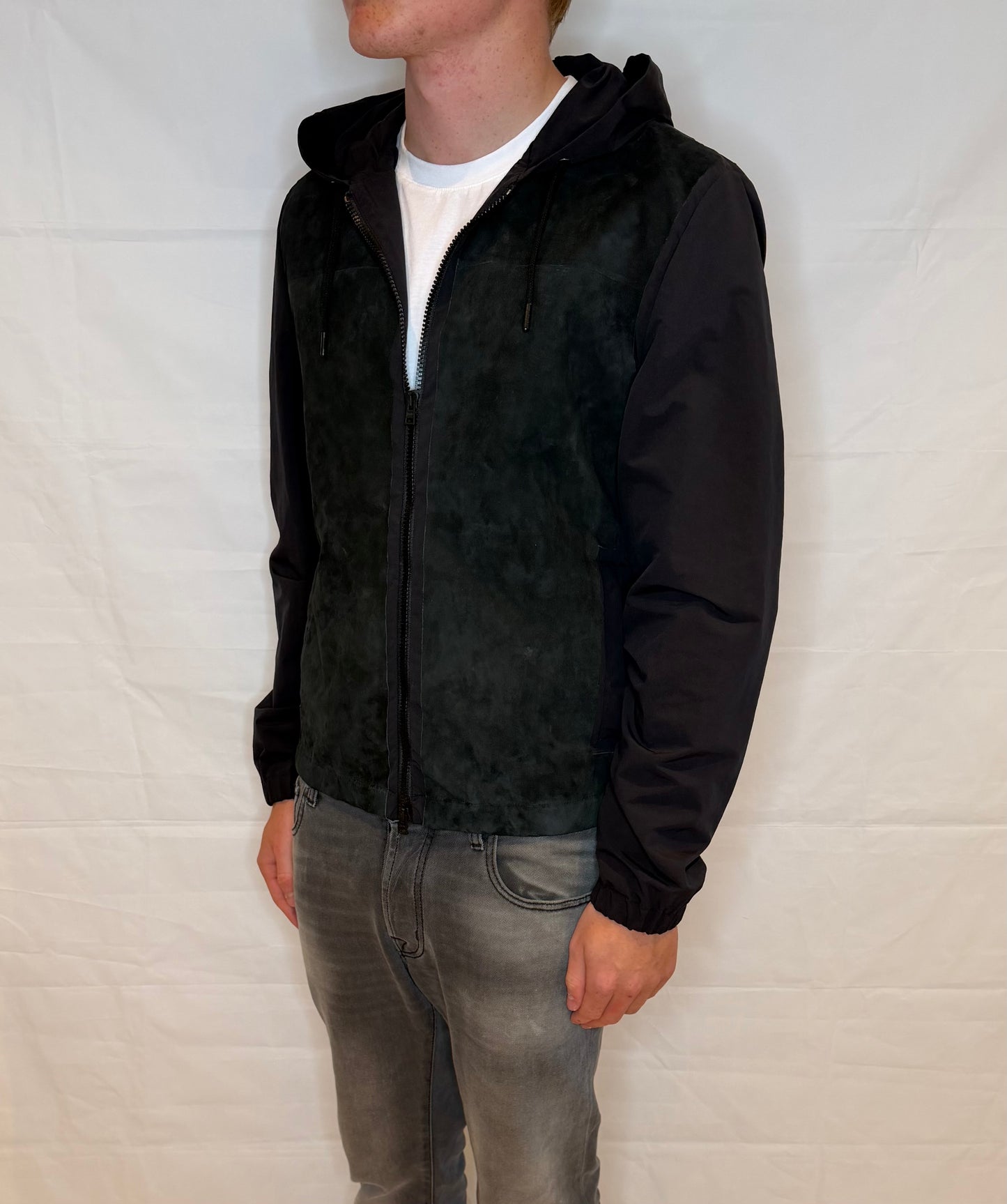 Herno Suede Cardigan Black Men's